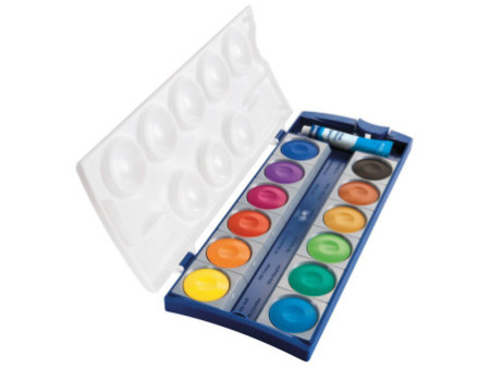 Pelikan Boîte de peinture standard d'école K12, 12 couleurs