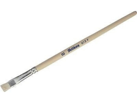 Pelikan Pinceau à soie 613 F, N. 8, manche en bois non laqué