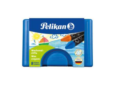 Pelikan Crayons de cire épais 666/8WL, rond, soluble dans l'