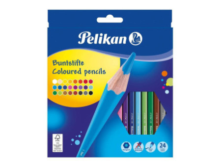 Pelikan Crayons de couleur standard, étui en carton de 24,