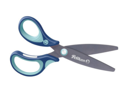 Pelikan Ciseaux scolaires griffix, rond, bleu, pour gauchers