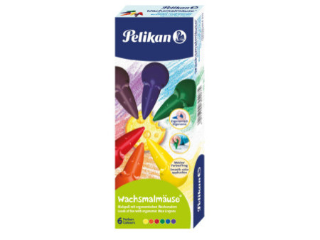 Pelikan Crayons de cire souris, assorti, set cadeau de 6