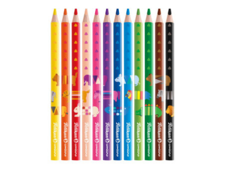 Pelikan Crayon couleur triangulaire combino, étui carton 12