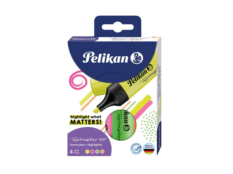 Pelikan Surligneur Textmarker 490, étui de 4, assorti