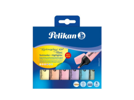 Pelikan Surligneur 490 Pastel, étui de 6, couleurs assorties