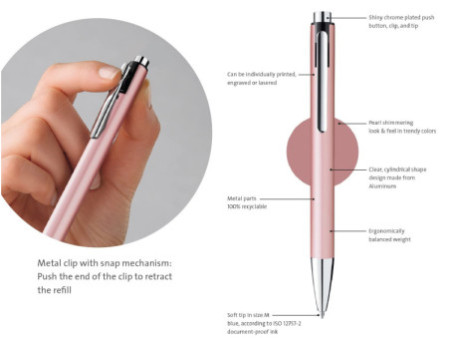 Pelikan Stylo à bille rétractable Snap Metallic, or rose