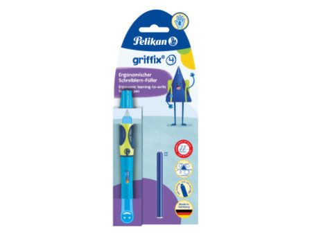 Pelikan Stylo plume griffix Neon Fresh Blue, pour droitiers