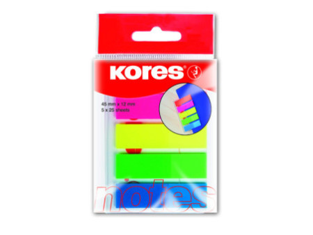 Kores Marque-pages - film, 12 x 45 mm, couleurs néon