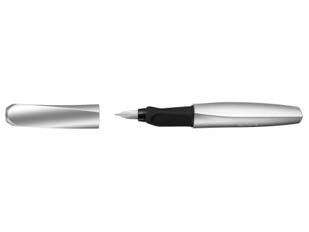 Pelikan Twist stylo plume, argent/noir