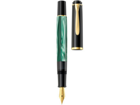 Pelikan Stylo plume 200, vert marbré, taille de plume: B