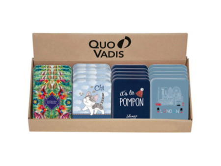 QUO VADIS Boite à bons points, en métal, en présentoir