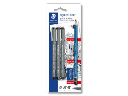 STAEDTLER Feutre à pigment 'Artist Set', noir, carte blister