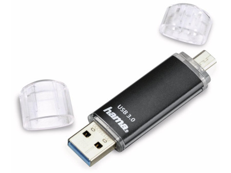 hama Clé USB 3.0 'Laeta Twin', 128 GB, noir