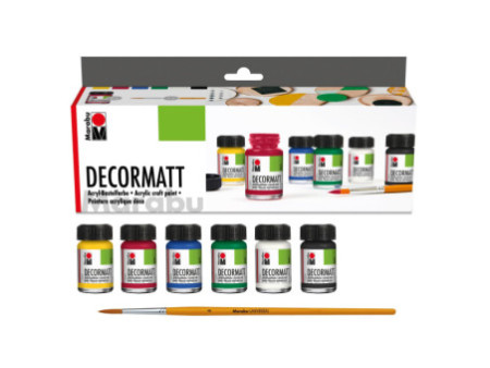 Marabu Peinture acrylique 'Decormatt', kit de démarrage