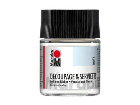 Marabu Vernis & Colle pour serviettes, mat, 50 ml, dans un