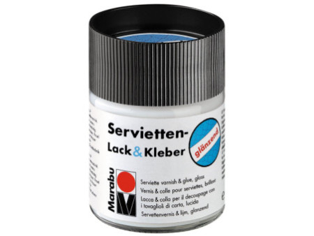Marabu vernis & colle pour serviettes, brillant, 50 ml, dans