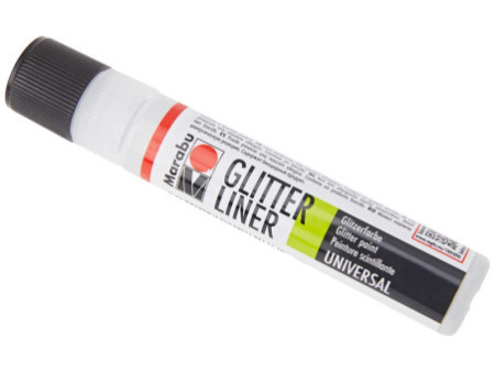 Marabu Peinture à effet Glitter-Liner, blanc scintillant
