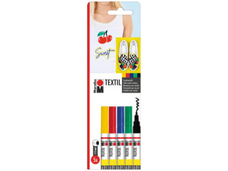 Marabu Marqueur pour textile 'Textil Painter', blister de 5