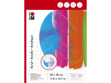 Marabu Bloc de peinture acrylique, 300 x 400 mm, 360 g/m2