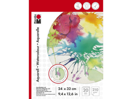 Marabu Bloc aquarelle, 240 x 320 mm, 210g/m2, 20 feuilles,