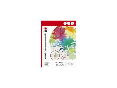 Marabu Bloc Aquarelle , 300 x 400 mm, 210 g/m2, 20 feuilles