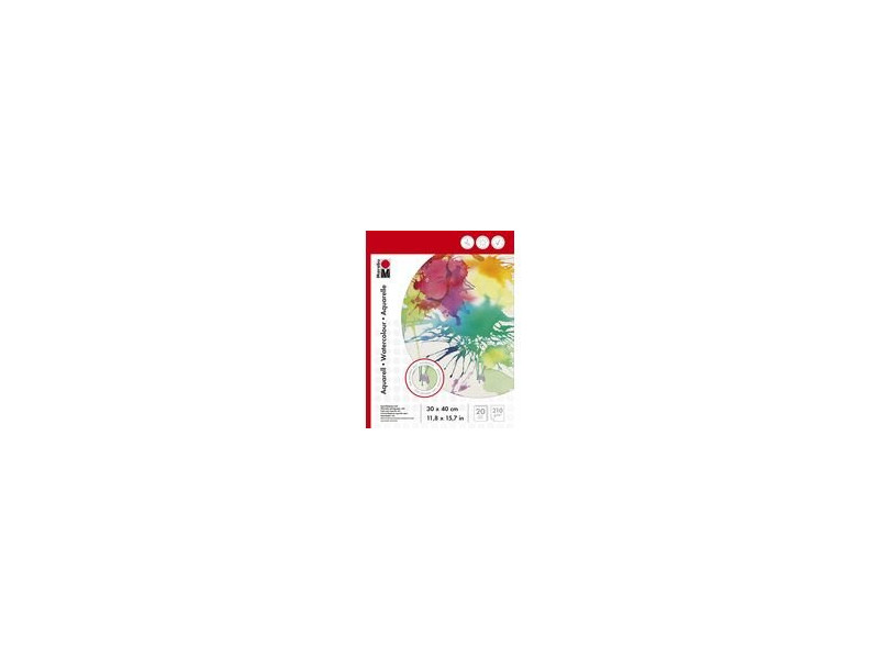 Marabu Bloc Aquarelle , 300 x 400 mm, 210 g/m2, 20 feuilles
