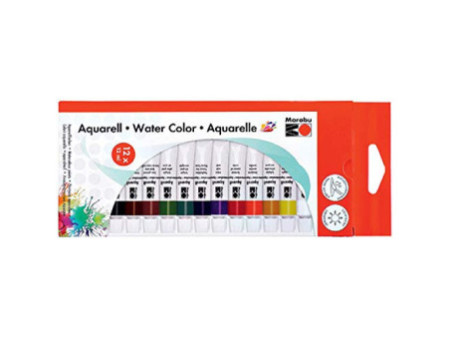 Marabu Peinture aquarelle, 12 ml, Kit de 12