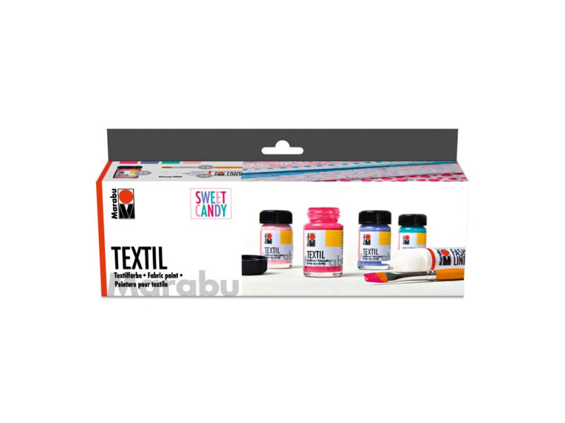 Marabu Peinture pour tissu 'Textil', Kit SWEET CANDY