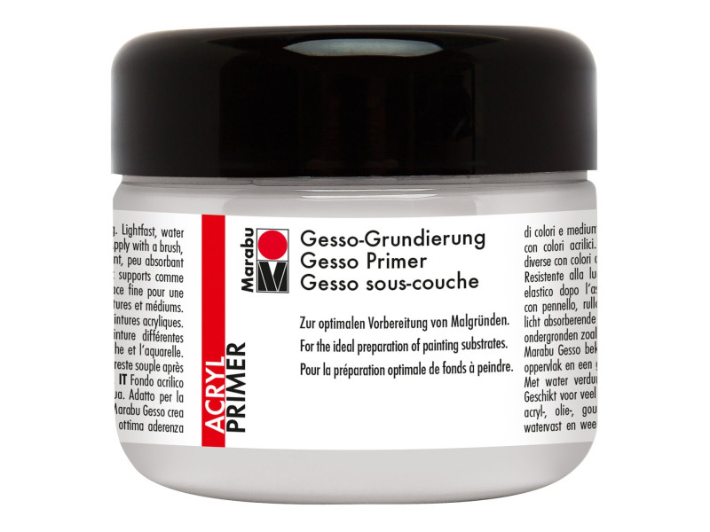 Marabu Sous-couche acrylique Gesso, 225 ml, blanc