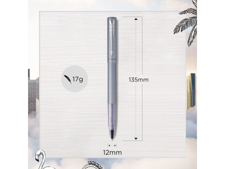 PARKER Stylo roller VECTOR XL, bleu argent métallisé C.T.
