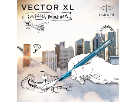 PARKER Stylo roller VECTOR XL, bleu sarcelle métallisé C.T.