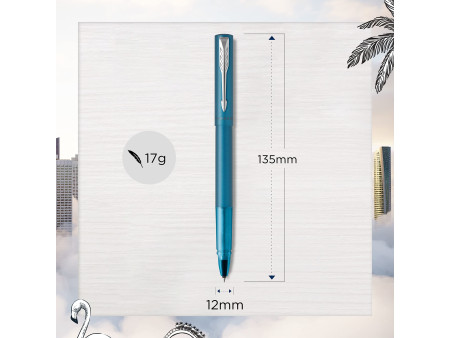 PARKER Stylo roller VECTOR XL, bleu sarcelle métallisé C.T.