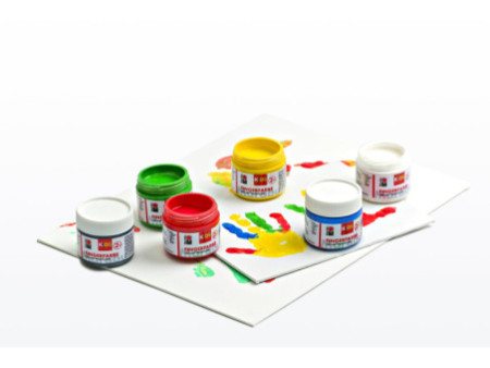 Marabu KiDS Kit de gouache au doigt, 100 ml, kit de 6
