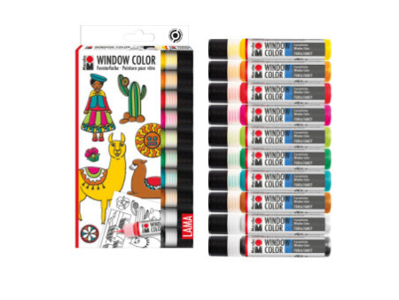 Marabu KiDS Window Color 'LAMA', set, 10 x 25 ml