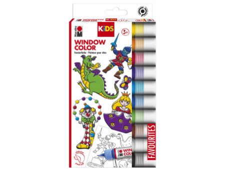 Marabu KiDS Kit de peinture pour vitre 'FERME', 6 x 80 ml