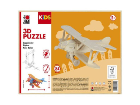 Marabu KiDS Puzzle 3D 'Avion biplan', 25 pièces