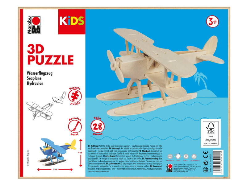 Marabu KIDS Puzzle 3D 'Hydravion', 28 pièces