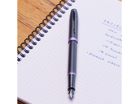 PARKER Stylo à bille IM Vibrant Rings, noir / violet