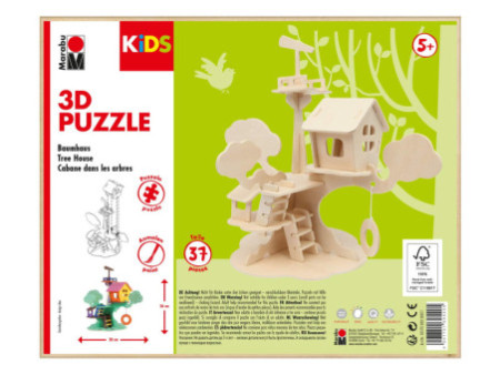 Marabu KiDS Puzzle 3D 'Cabane dans l'arbre', 37 pièces