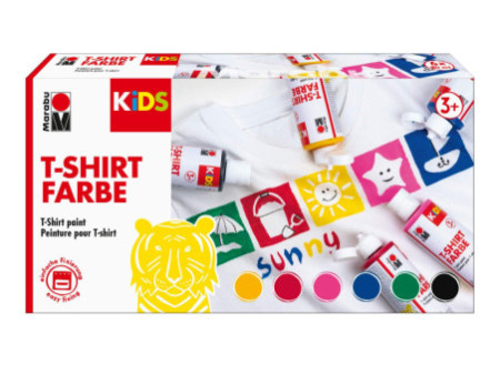 Marabu KiDS Peinture pour tissu 'T-Shirt Farbe', set de 6