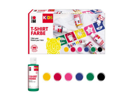 Marabu KiDS Peinture pour tissu 'T-Shirt Farbe', set de 6