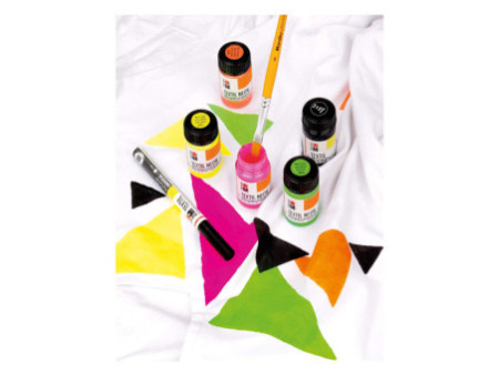 Marabu Set peinture pour tissu Neon Set, 4 x 15 ml