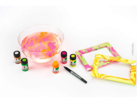 Marabu Peinture à marbrer 'easy marble', set fluo NEON