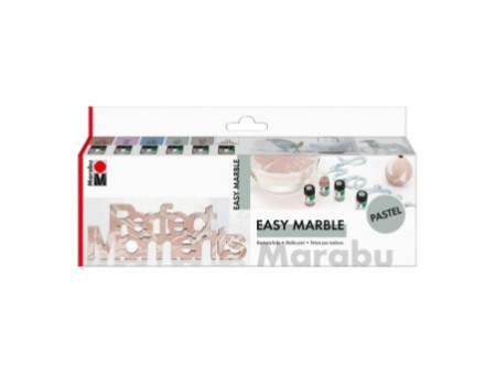 Marabu Peinture à marbrer 'easy marble', set PASTEL