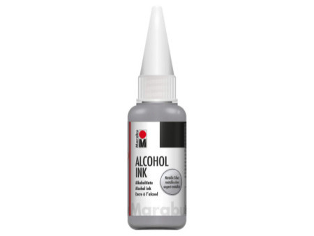 Marabu Encre permanente Alcohol Ink, 20 ml, argent métallisé
