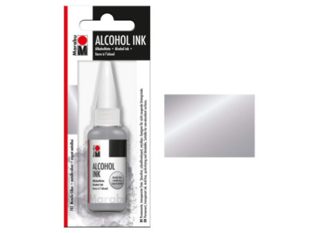 Marabu Encre permanente Alcohol Ink, 20 ml, argent métallisé