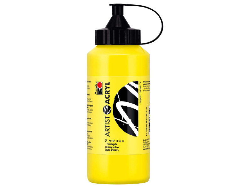 Marabu Peinture acrylique Artist Acryl, 500ml,jaune primaire