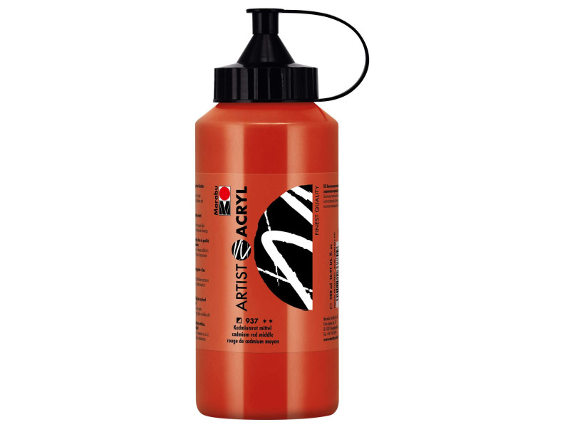 Marabu Peinture acrylique Artist Acryl, 500 ml,rouge cadmium