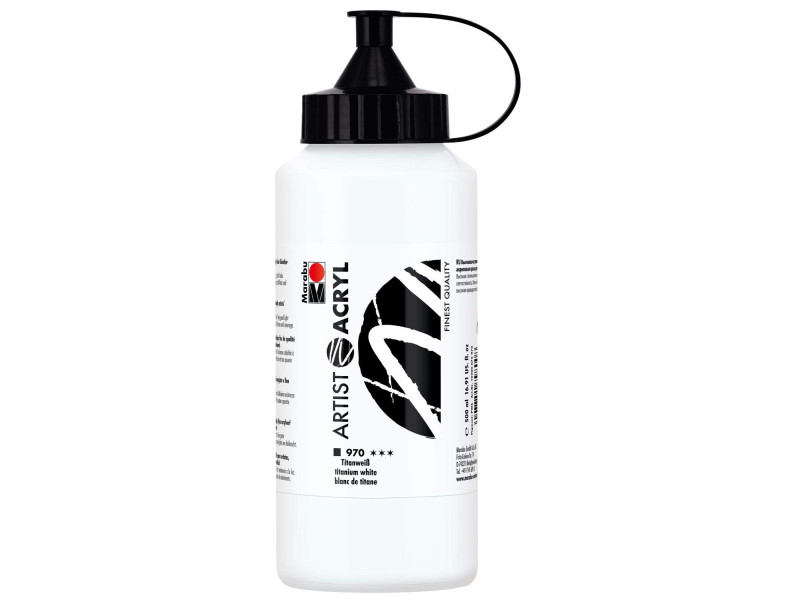 Marabu Peinture acrylique Artist Acryl, 500 ml, blanc titane