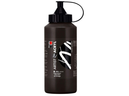Marabu Peinture acrylique Artist Acryl, 500ml,noir de bougie